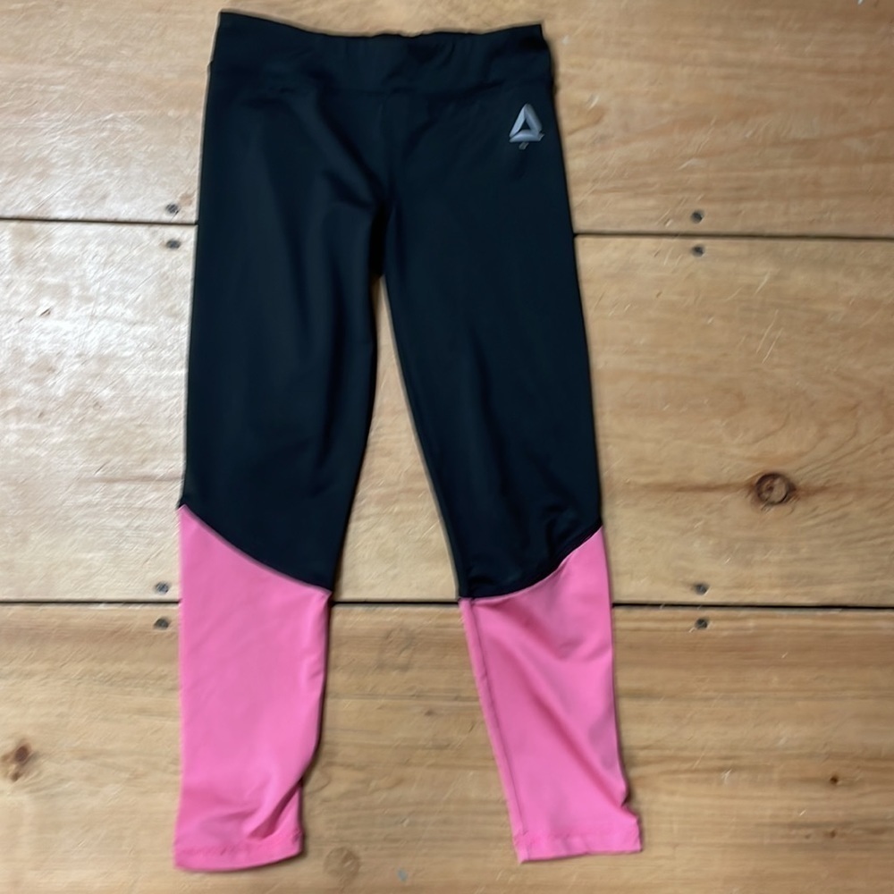 Girls' black and pink Reebok leggings/ athletic/ jogging plants, size S (7)